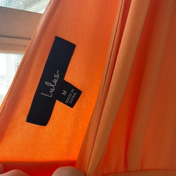 Lulus Orange Sleeveless ruffle Dress Maxi Medium - Picture 2 of 3